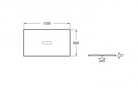 Душовий піддон Roca Helios 120х80 см штучний камінь сірий сланець AP2014B03200120P