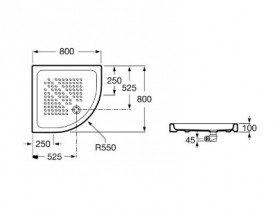 Душевой поддон Roca Italia угловой 80х80 см керамика белый A374775001