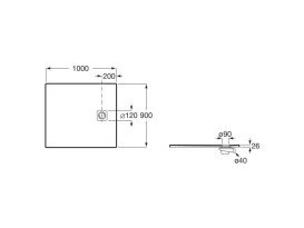Душевой поддон Roca Magma 100х90 см искусственный камень оникс APE013E838403640