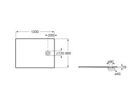 Душовий піддон Roca Magma 120х90 см штучний камінь бежевий APE014B038403650