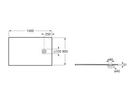 Душевой поддон Roca Magma 140х90 см искусственный камень кофейный APE0157838403660
