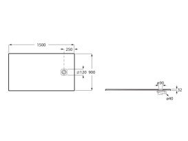 Душевой поддон Roca Magma 150х90 см искусственный камень бежевый APE015DC38403650