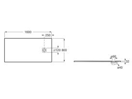 Душевой поддон Roca Magma 160х80 см искусственный камень белый APE0164032003100