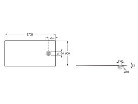 Душевой поддон Roca Magma 170х90 см искусственный камень черный APE016A438403400