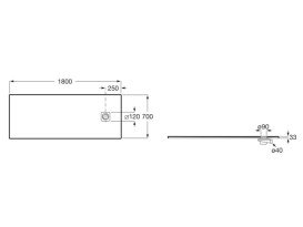 Душовий піддон Roca Magma 180х70 см штучний камінь білий APE017082BC03100