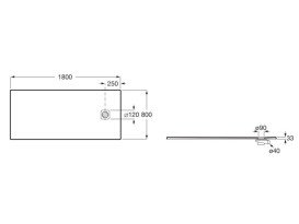 Душовий піддон Roca Magma 180х80 см штучний камінь перлинний APE0170832003630