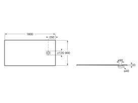 Душовий піддон Roca Magma 180х90 см штучний камінь чорний APE0170838403400