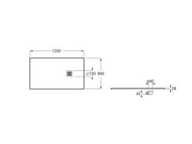 Душевой поддон Roca Terran 120х80 см искусственный камень кофейный AP1014B032001660