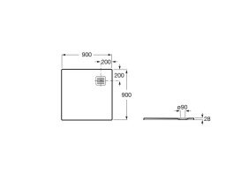 Душевой поддон Roca Terran 90х90 см искусственный камень белый AP10338438401100