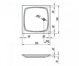 Душовий піддон Kolpa San Samba 70x70 квадратний з сифоном і ніжками акрил білий 712970