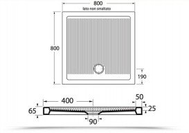 Душевой поддон Simas 80х80 см керамика белый S 81