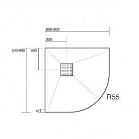 Душовий піддон кутовий мармуровий Kerasan H2.5 80х80 см кремовий матовий 704565
