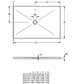 Душевой поддон Villeroy & Boch Subway Infinity 150х100 см санитарная керамика abbey grey 6232W5VPC1
