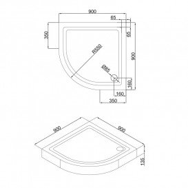Душевой поддон Volle 90х90 см акрил белый 10-22-202