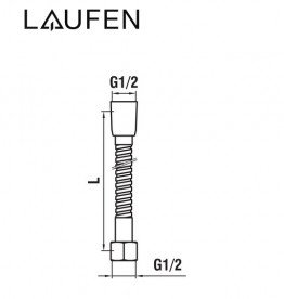 Душевой шланг Laufen 2 м G½xG½ металл хром HF105656100000