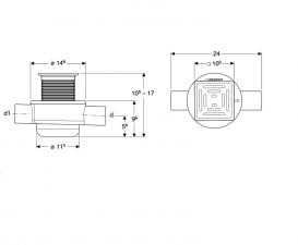 Душевой трап Geberit Aquorea шлицевая решётка 10х10 см 388.011.00.1
