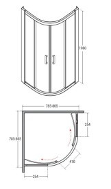 Душовий куточок Besco Modern 80х80х190 см профіль глянсовий хром/скло прозоре MA-108-190-G