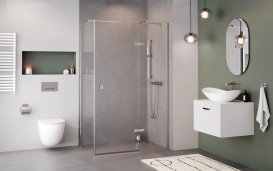 Душевой уголок Besco Pixa 100х80х195 см правый профиль глянцевый хром/стекло прозрачное PPP-108-195C