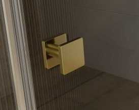 Душовий куточок Besco Pixa 100х80х195 см правий профіль золото/скло прозоре PPP-108-195G