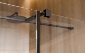 Душевой уголок Besco Pixa 100х90х195 см правый профиль матовый черный/стекло прозрачное  PPP-109-195B