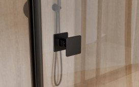 Душевой уголок Besco Pixa 100х90х195 см правый профиль матовый черный/стекло прозрачное  PPP-109-195B