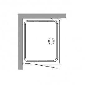 Душовий куточок Kerasan Retro DX 80х96 см двері з боку 80 см профіль золото скло матове з декором 9144P1