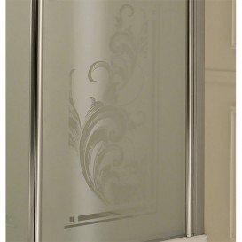 Душовий куточок Kerasan Retro DX правобічний 80х96 см профіль хром скло матове з декором 9141P0