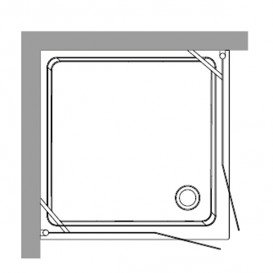 Душовий куточок Kerasan Retro DX / SX 90X90 см профіль хром прозоре скло 9145T0