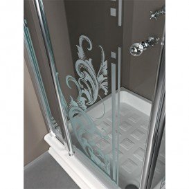 Душовий куточок Kerasan Retro SX 80х96 см двері з боку 80 см профіль бронза скло прозоре з декором 9143N3