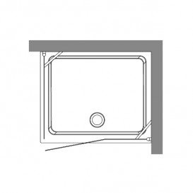 Душевой уголок Kerasan Retro SX левосторонний 80х96 см профиль хром стекло прозрачное с декором 9142N0