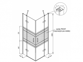 Душовий кутник Kolpa San Atlas TKK 100/K-FROST 100x100 см профіль хром/прозоре скло/Фрост 560830
