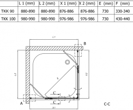 Душовий кутник Kolpa San Taurus TKK 100x100 см профіль хром/прозоре скло 514570