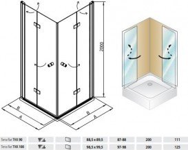 Душовий кутник Kolpa San Terra Flat TKK 90/K 90x90 см профіль хром/прозоре скло 508710