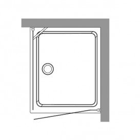 Душевой уголок левосторонний Kerasan Retro SX 100х100 см профиль бронза матовое стекло с декором 9150P3