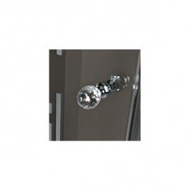 Душевой уголок левосторонний Kerasan Retro SX 90X90 см профиль хром стекло матовое с декором 9147P0