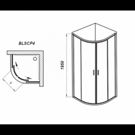 Душевой уголок полукруглый Ravak Blix Slim BLSCP4-90 профиль полированный алюминий стекло transparent X3BM70C00Z1