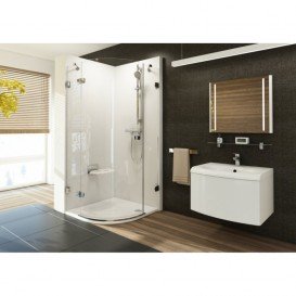 Душовий куточок напівкруглий Ravak Brilliant BSKK3-90 L профіль хром скло transparent 3UL77A00Y1
