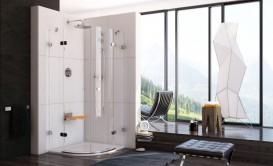 Душовий куточок напівкруглий Ravak Brilliant BSKK4-100 профіль хром скло transparent 3U2AAA00Y1