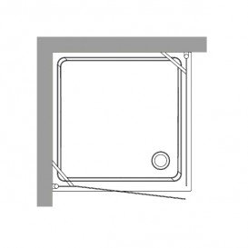 Душовий куточок правобічний Kerasan Retro DX 80х80 см профіль золото матове скло з декором 9160P1