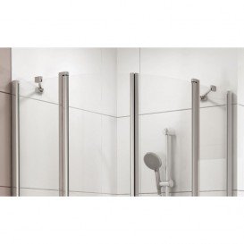 Душевой уголок Ravak Chrome CSKK4-80 полукруглый профиль сатин стекло transparent 3Q140U00Z1