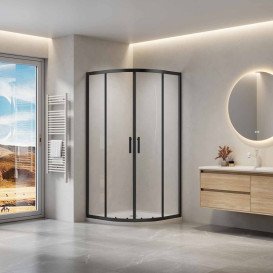 Душевой уголок Ravak Domospa SLCP4-90 90х90 см профиль черный матовый стекло transparent RKUC500027