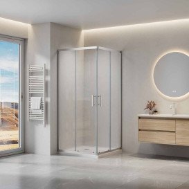 Душовий куточок Ravak Domospa SLRV2-90 90х90 см профіль полірований алюміній скло transparent RKUC500028