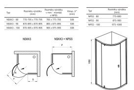 Душовий куточок Ravak Nexty NSKK3-80 профіль білий матовий скло transparent 3O644E01Z1