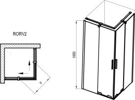 Душевой уголок Ravak Roll RORV2-90 90х90 см профиль черный стекло transparent X14V70300Z1