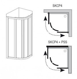 Душевой уголок Ravak Supernova SKCP4-80 полукруглый профиль сатин стекло grape 31140U00ZG