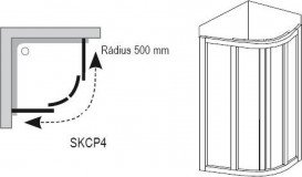 Душовий куточок Ravak Supernova SKCP4-90 Sabina напівкруглий білий профіль полістирол pearl 31177V10011