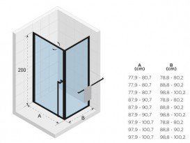 Душевой уголок Riho Lucid GD201 100x100 см черный/прозрачное стекло GD210B100