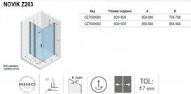Душевой уголок Riho Novik Z203 90x90 см хром/прозрачное стекло GZ7090090