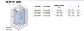 Душовий куточок Riho Scandic Mistral M308 120x120 см правий хром/прозоре скло GX0407202
