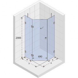 Душовий куточок Riho Scandic S-301 100х100 см хром/прозоре скло GC42200